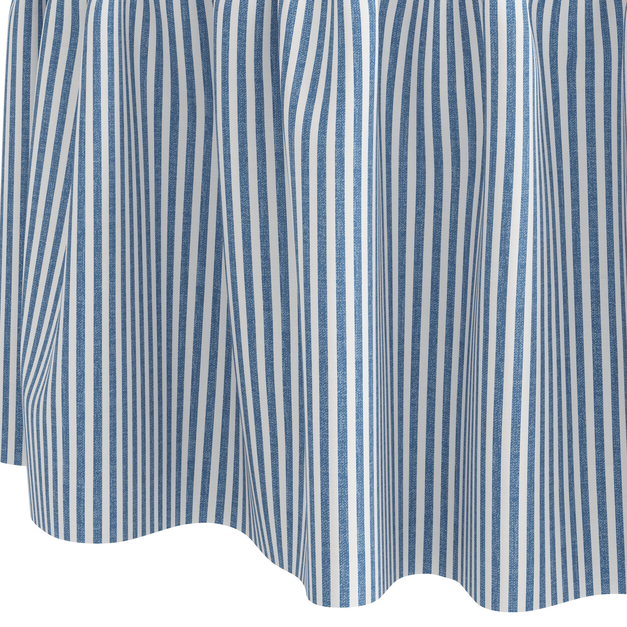 Jebb Upholstered Ottoman, Prep Stripe Blue