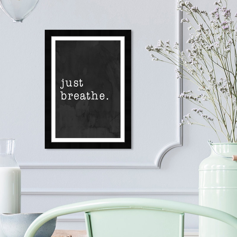 Just Breathe - Reproduction d'art textuel sur papier encadré