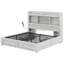 Structure de lit double avec 4 tiroirs de rangement Sherell, blanc-100845095-100845096
