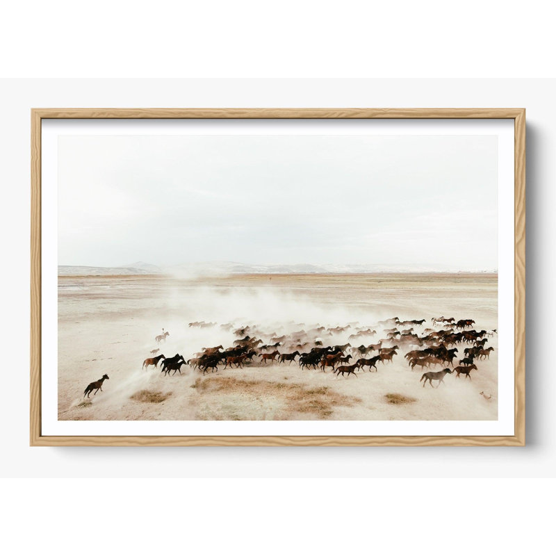 «Homeward» - Impression sur papier encadrée, H 14 po x l 18 po, Impression encadrée avec passe-partout, Bois naturel