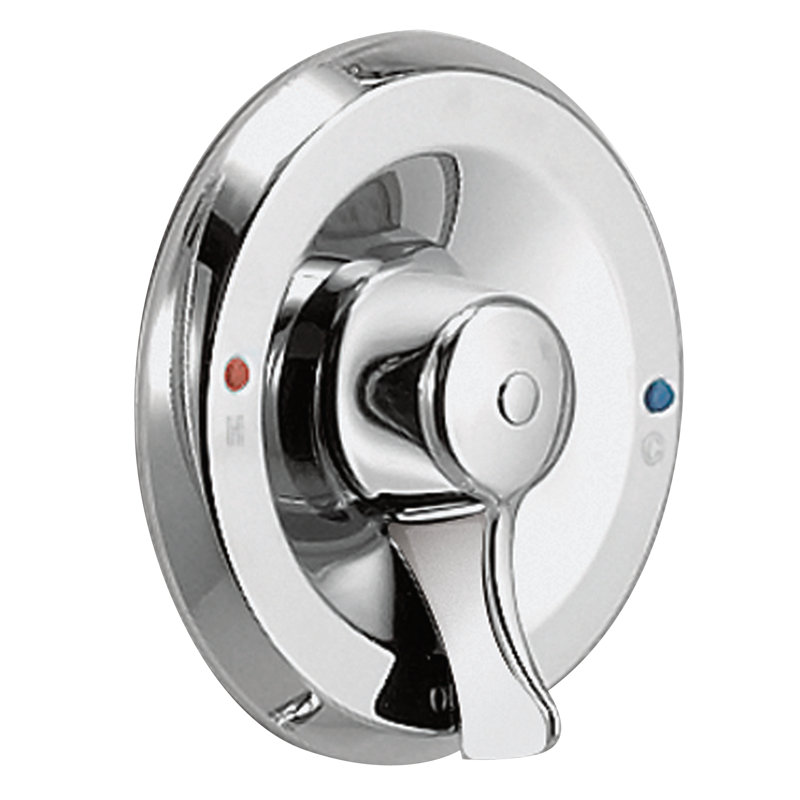 Garniture de robinet commerciale à équilibrage de pression à poignée simple avec arrêts intégrés en chrome commercial