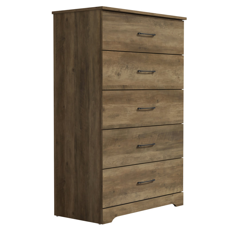 Commode 5 tiroirs Arkia, Chêne noueux