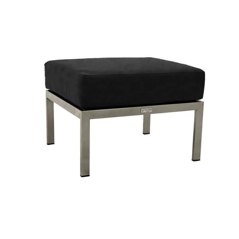 Avanti Stainless Steel Sling Outdoor Ottoman, Cast Charcoal