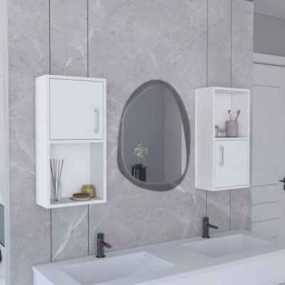 Oba 2-Pc Wall-Mounted Bathroom Medicine Cabinet With Open And Closed Storage