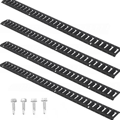 E Track Tie Down Rail Kit, 5' Steel Rails, 4 Pack, Secure Cargo & Heavy Loads Up To 2000 Lbs, Heavy Duty Etrack Rails With Screws For Garages, Vans, Trailers, Motorcycle Tie Downs, ATV Mountings
