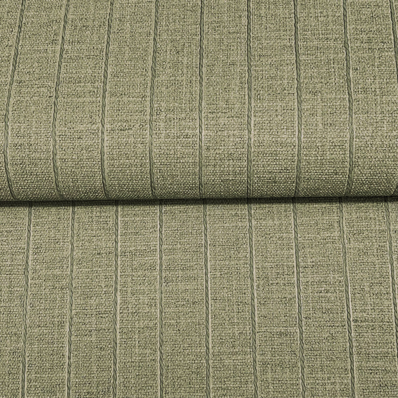 Papier peint à rayures Cording, Vert