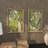 Green Wood Leaf Tropical Home Wall Decor with Brown Frame, Set of 2 17"W, 25"H