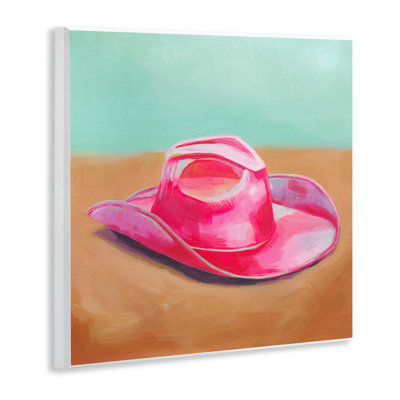 Pink Cowgirl Hat Wall Plaque Art by Grace Popp