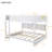 Queen Over Queen Bunk Bed Solid Pine Wood With Built-In Storage Shelves, Integrated Charging Station And Full-Length Guardrails-1825940292