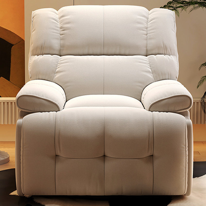 Single Manual Living Room 360° Swivel Recliner, Beige