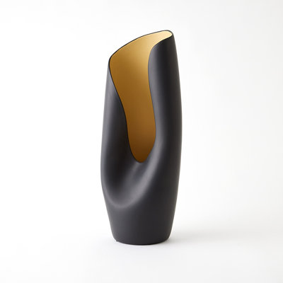 Avian Vase-Black/Gold-Sm
