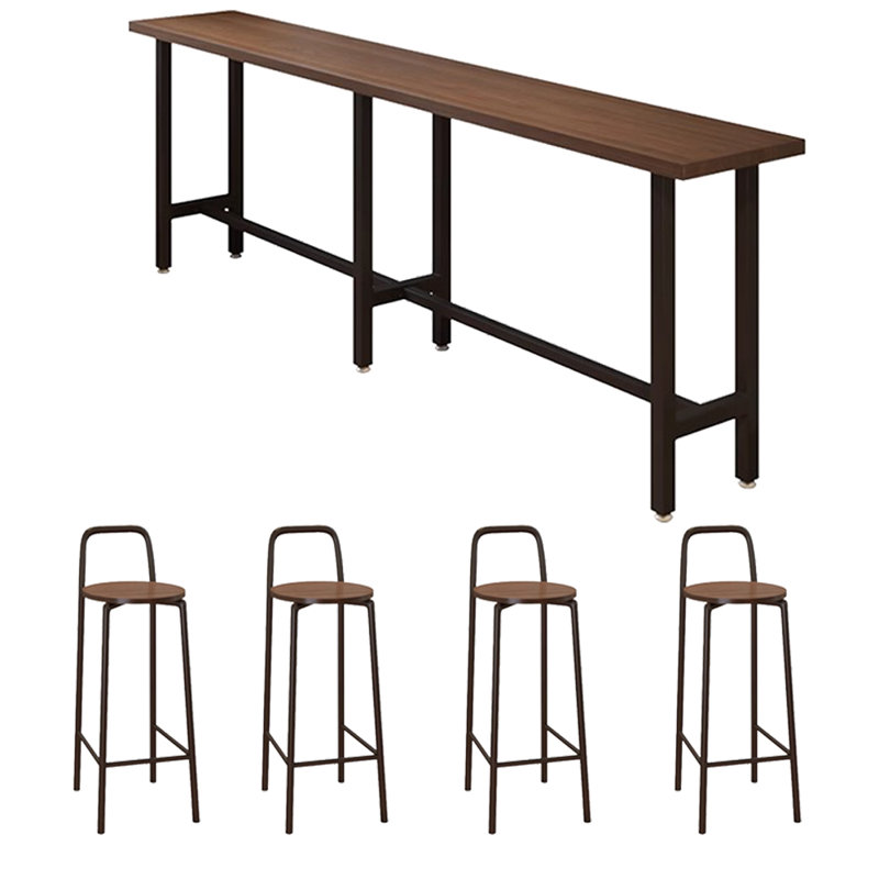Tables et chaises de bar simples en bois massif, H 41,3 po x l 15,7 po x P 94,4 po