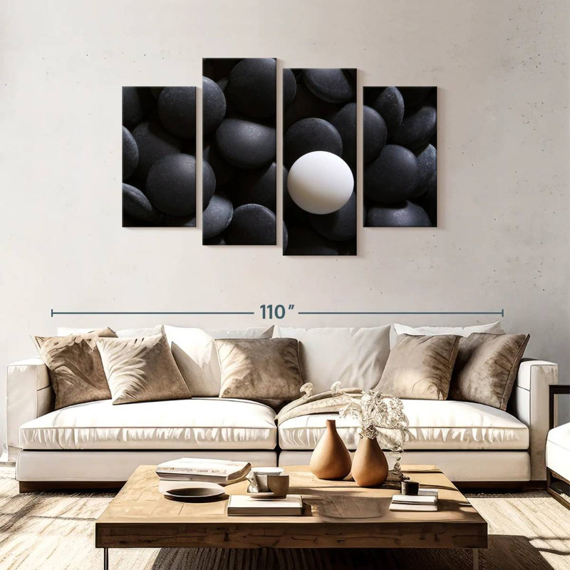 Senne Lone White Go Stone, 48" H x 75" W