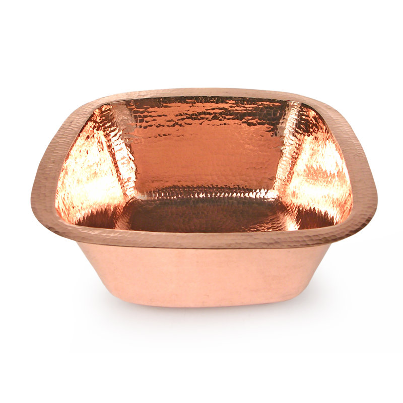 15'' L Mounting / Installation Required Single Bowl Copper Kitchen Sink, Shiny Copper