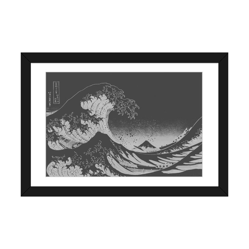 Impression d’art graphique sur toile tendue « sketch of Great Wave » par Katsushika Hokusai, H 24 po x l 32 po x P 1 po
