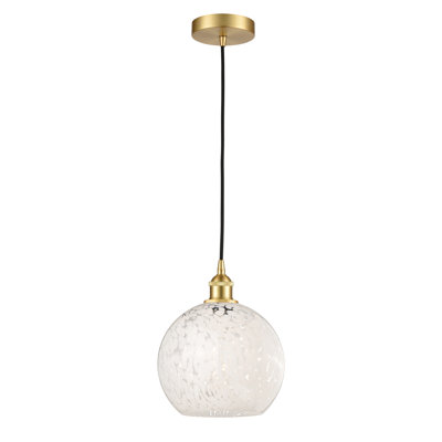 Mini-luminaire suspendu à cordon 1 lumière Edison White Mouchette 6 po-616-G1216