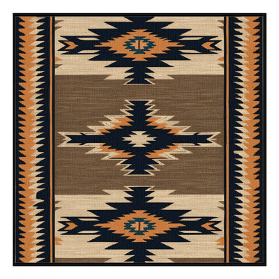 Washable Western Ranch Southwestern Area Rug