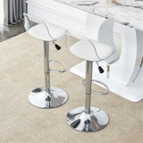 Modern Minimalist Bar Chairs And Bar Stools. Can Rotate 360 ° And Adjust Lifting. PET Backrest And PU Seats. Set Of 2. Suitable For Bars, Restaurants, And Front Desk Cashiers. W1151P172644