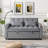 3 In 1 Convertible Sleeper Sofa Bed,Modern Velvet Loveseat Futon Sofa Couch W/Pullout Bed,Small Love Seat Lounge Sofa With Adjustable Backrest,Toss Pillows,Pockets-1512761960