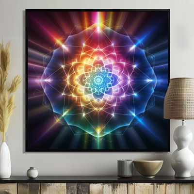 Mandala arc-en-ciel magique - salon d'art mural géométrique