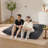 Ergonomic Striped Bean Bag Chair For Full-Body Relaxation And Cozy Home Lounging