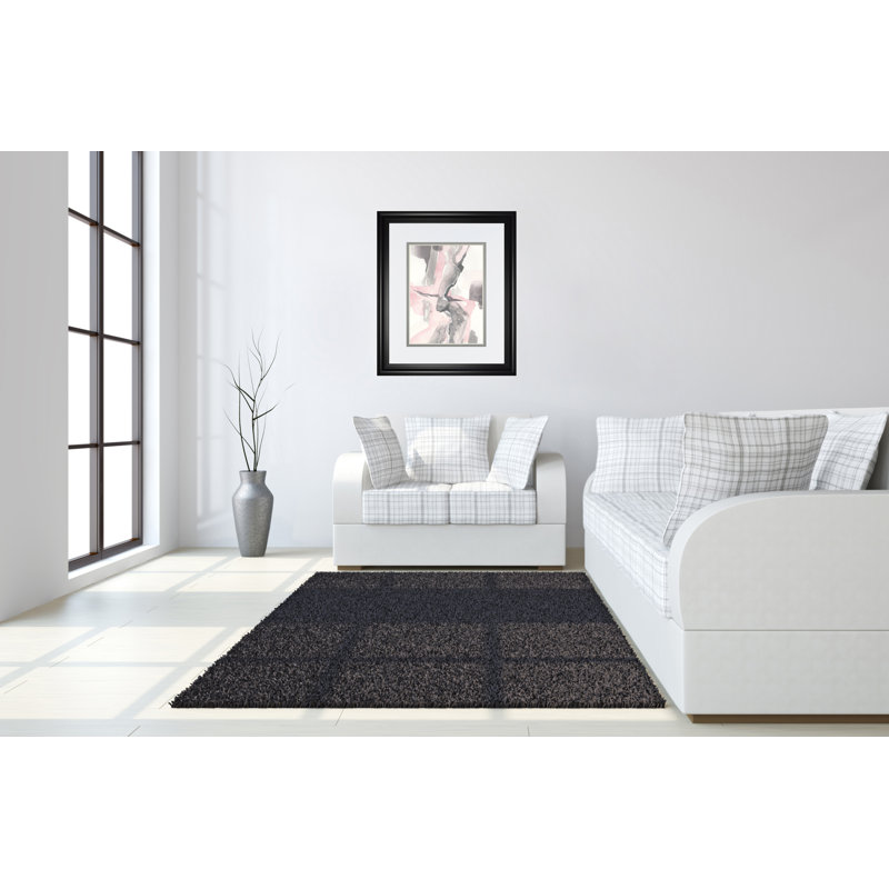 «Blush Gray I», art mural - 34 po x 40 po - cadre noir