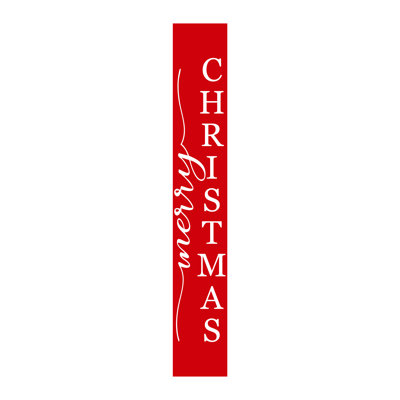 Red Merry Christmas Porch Leaner 59" x 7.25"