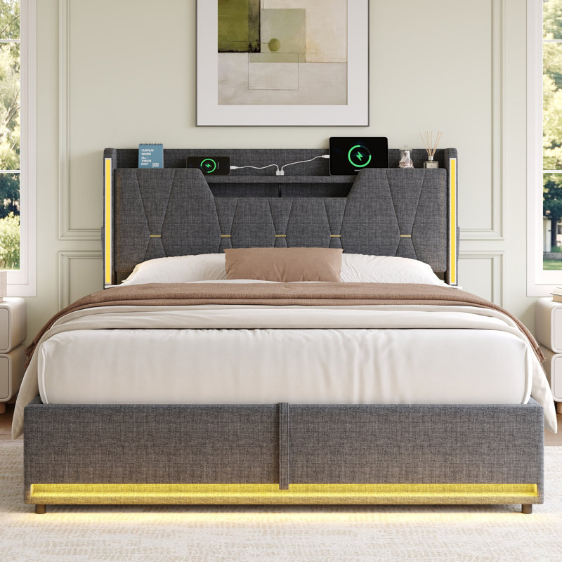 Upholstered Ottoman Bed, 4FT6