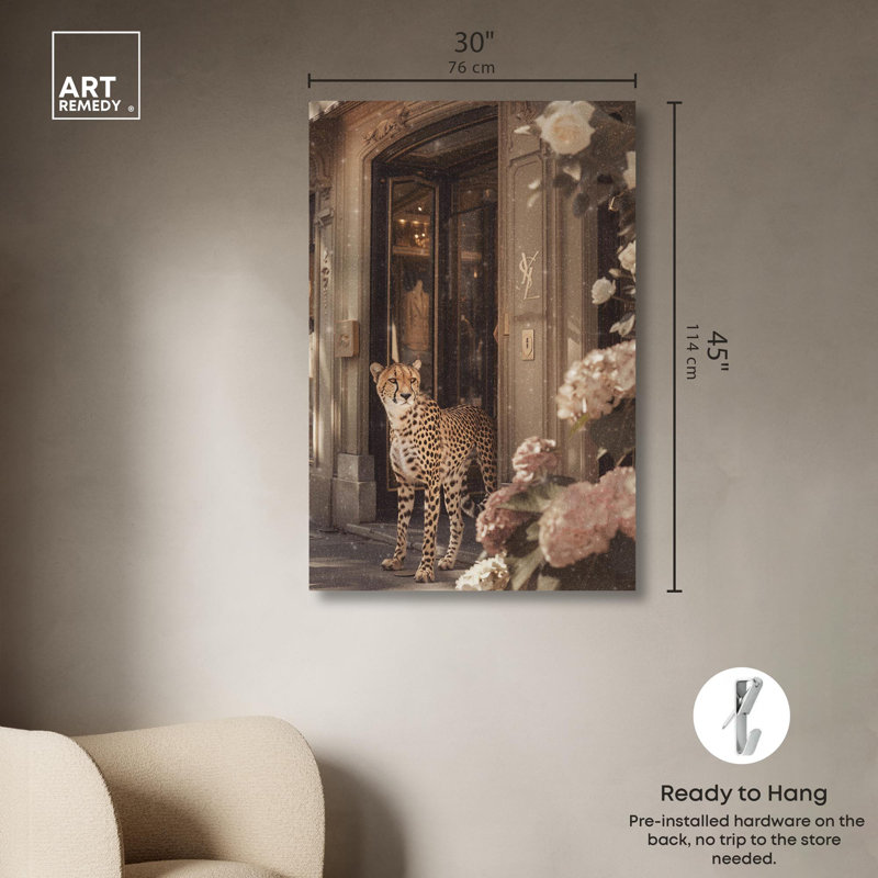 Large Beige and Brown Cheetah Canvas Wall Art