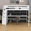 Lit mezzanine double - Bureau, tablettes de rangement et escalier inclus-1715680622