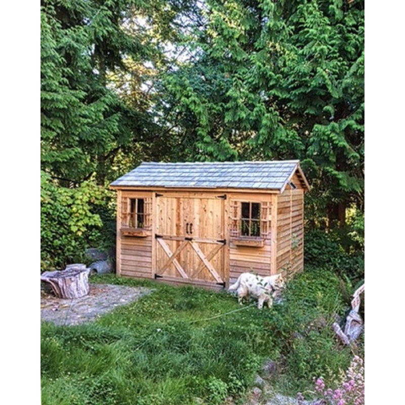 Remise en bois de cèdre rouge de l'Ouest l 12 pi x P 6 pi Longhouse
