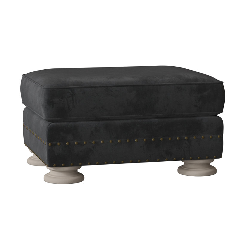 Foster Upholstered Ottoman, Akiko Graphite Performance 5534-011, Blanca