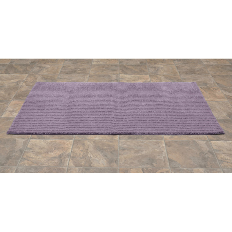 Viridian Nylon Bath Rug with Non-Slip Backing, Purple, 30" x 50"