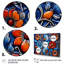 Floral Boho Blue And Orange Tile Mosaic V - Boho Mosaic 4 Piece Wall Art For Living Room-1420564782