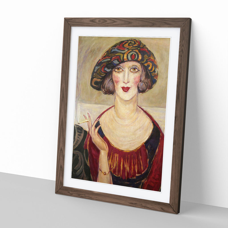 Danish Girl by Gerda Wegener - Picture Frame Painting, Walnut Framed, 65cm H x 48cm W x 2cm D