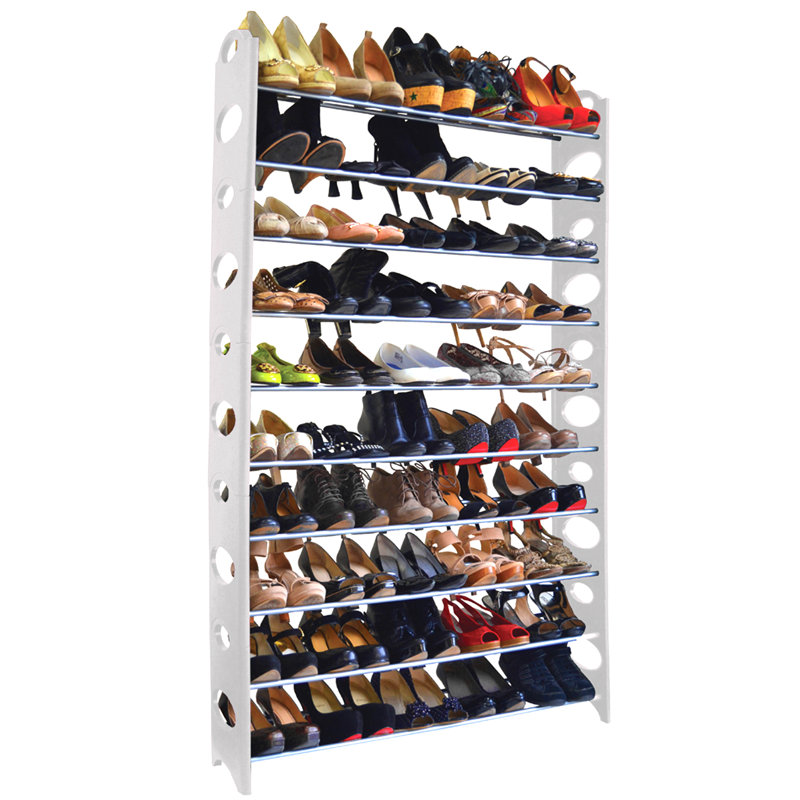 50 Pair Shoe Rack, White
