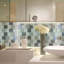 Geo 2 in. x 2 in. Textured Glass Straight Edge Brick Mosaic Wall & Pool Tile