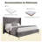Milun Queen white Upholstered Platform Bed with Wingback and LED-842941966