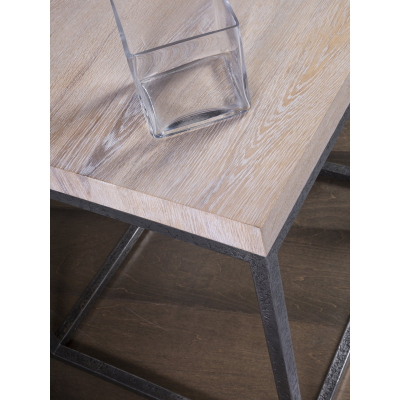Barnyard Oak and Iron Rectangular End Table