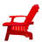 Beautiful Red Wood Chair With Umbrella Feature, Suitable For Poolside And Outdoor Versatile Solid Hole, Deck, Indoor-1903775113