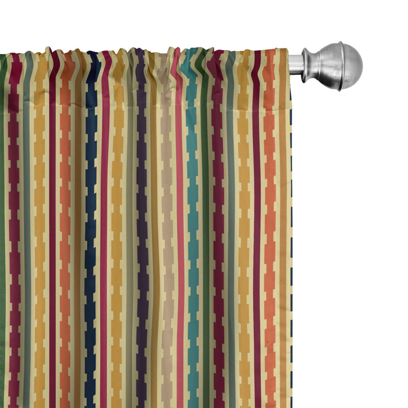 Geometric Semi-Sheer Rod Pocket Sliding Panels, 28" x 84"