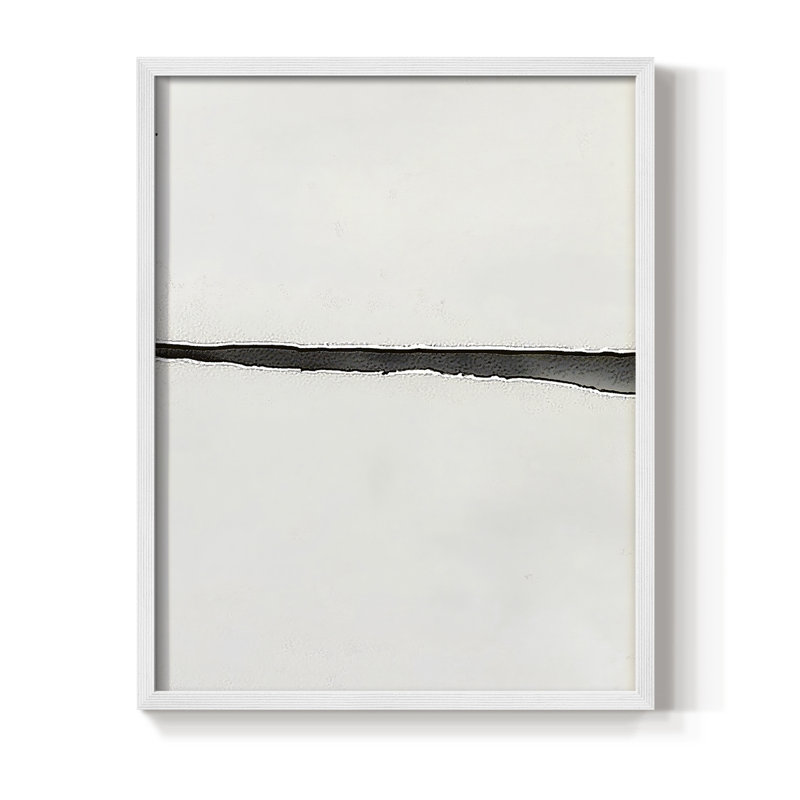 Impression abstraite encadrée CLIV - prête à être suspendue - fabriquée aux États-Unis, H 10 po x l 8 po, Blanc
