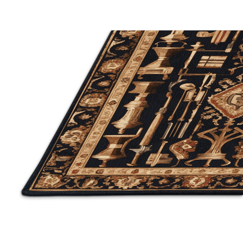 Tapis noir français lavable à la machine, Tapis de couloir 2 pi x 5 pi