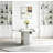 Round Faux Marble Dining Table Set, 47.24"-63" Extendable Oval Dining Table & Tufted Velvet Chairs, Modern Mirrored Kitchen Dining Room Table and Chairs Set-1973735857-1973735858