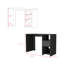 Bureau d'ordinateur Odessa avec tiroir simple et armoires de rangement ouvertes-302862487-302862489