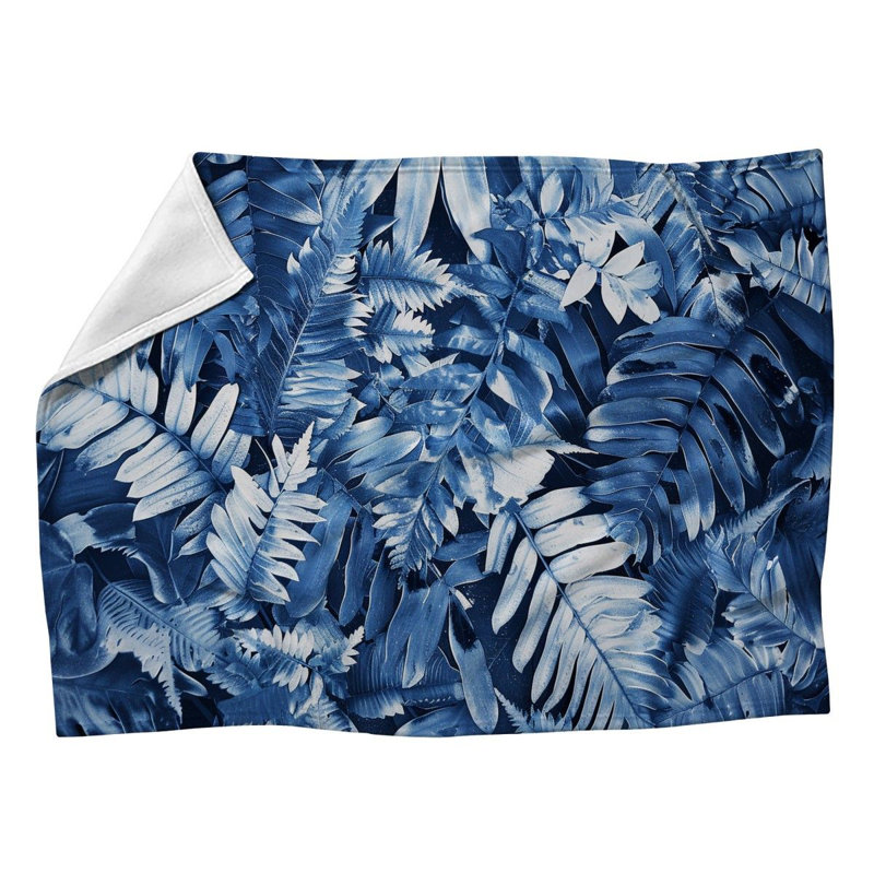 Jeté polaire à motif floral, L 50 po x L 60 po
