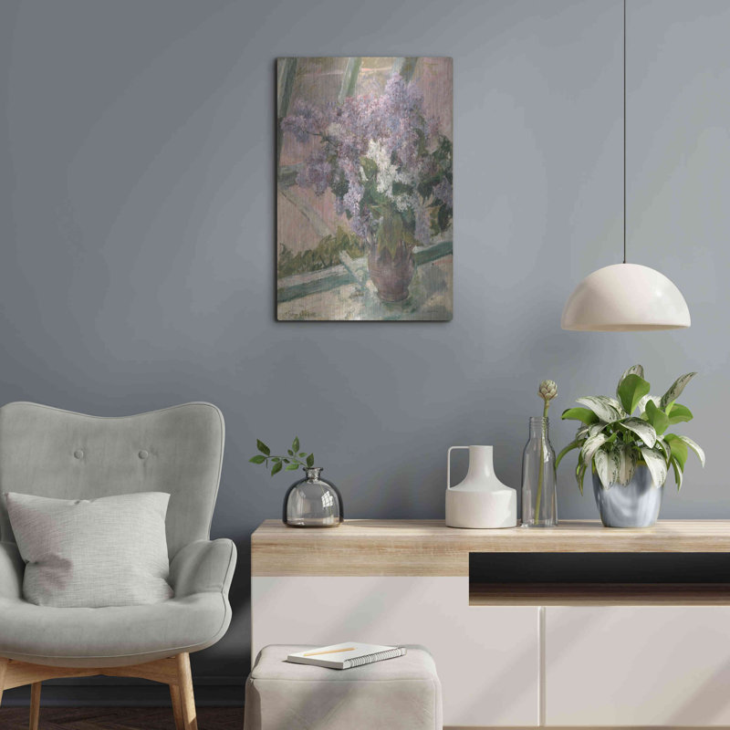 Luxe métal Art «Lilacs In The Light» par Lettré et «Lilacs In The Light» par Lettré et doublé, H 24 po x l 16 po