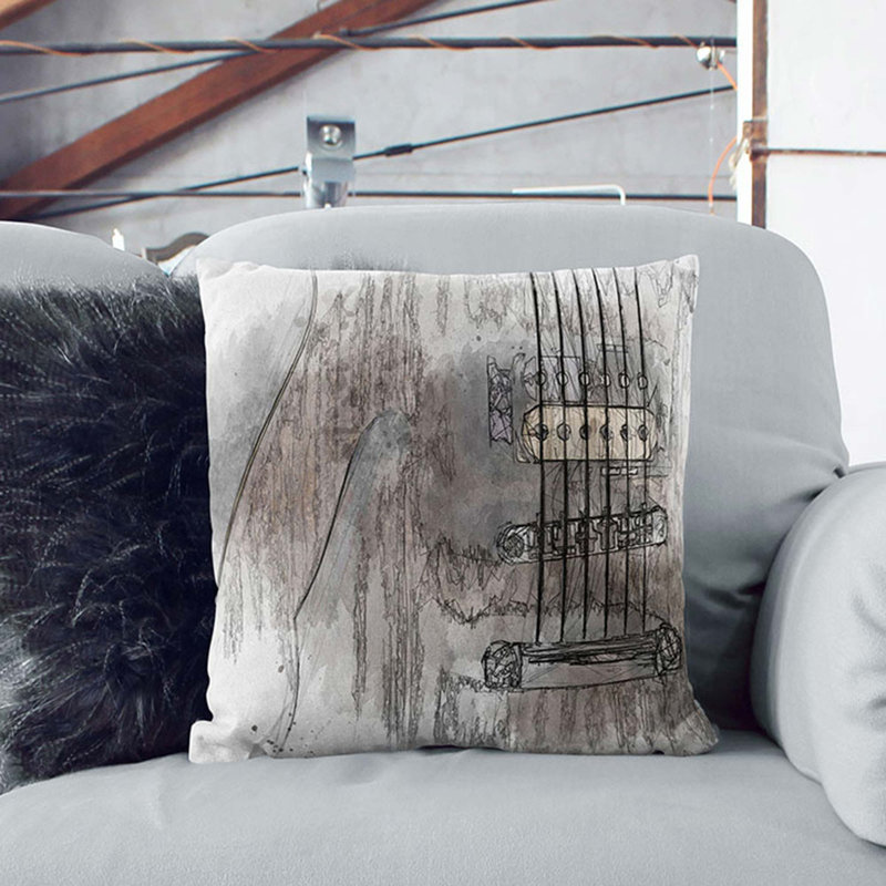 Abstract Square Cushion, 55cm H x 55cm W x 20cm D, Stone