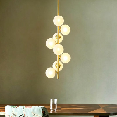 8 - Light Glass Globe Modern Rail Pendant Light