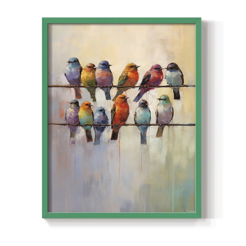 ANIMALS Series, impression encadrée, bois massif, H 30 po x l 24 po, Vert